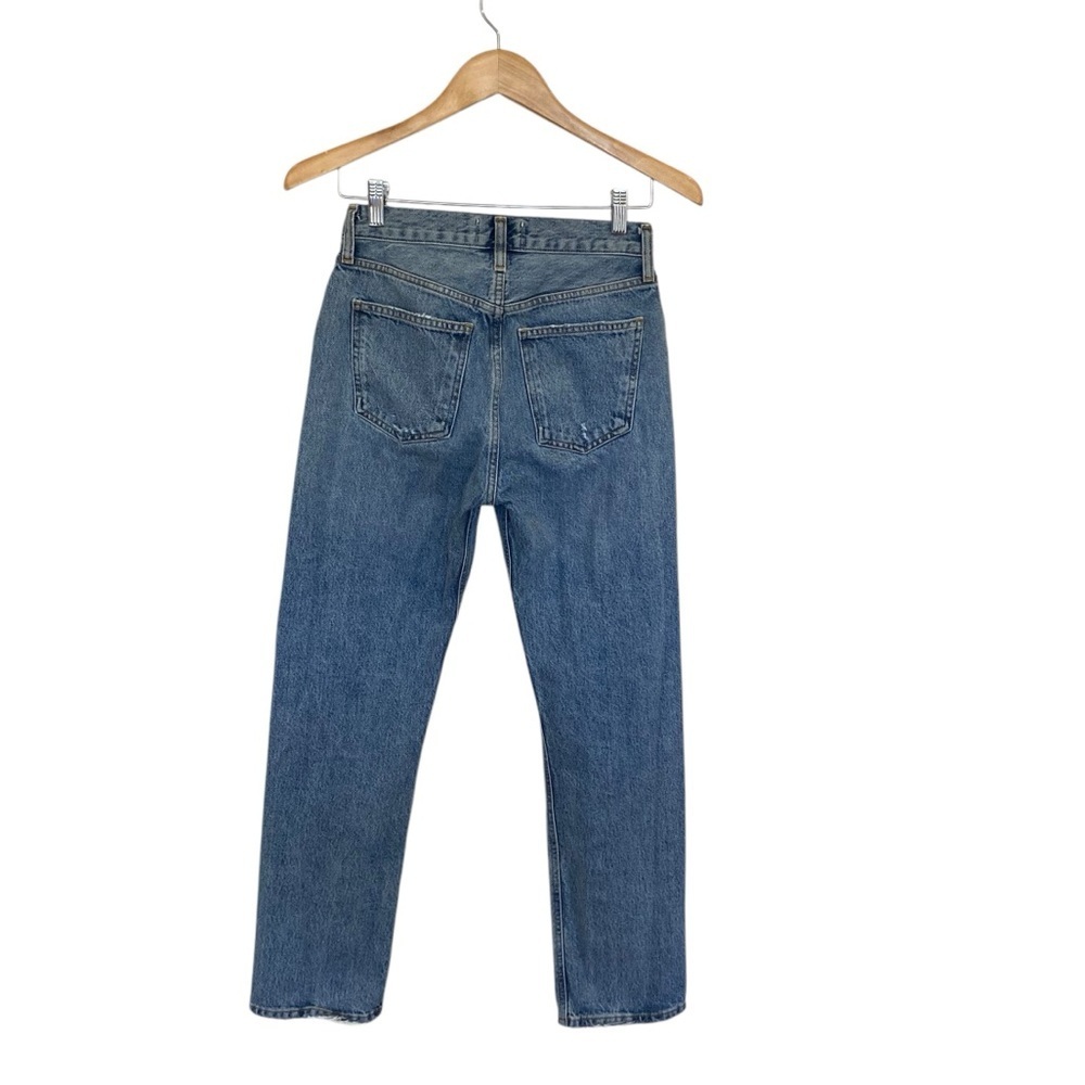 AGOLDE Mia Mid Rise Straight Distressed Jeans In Rule Size 24 - Picture 6 of 11
